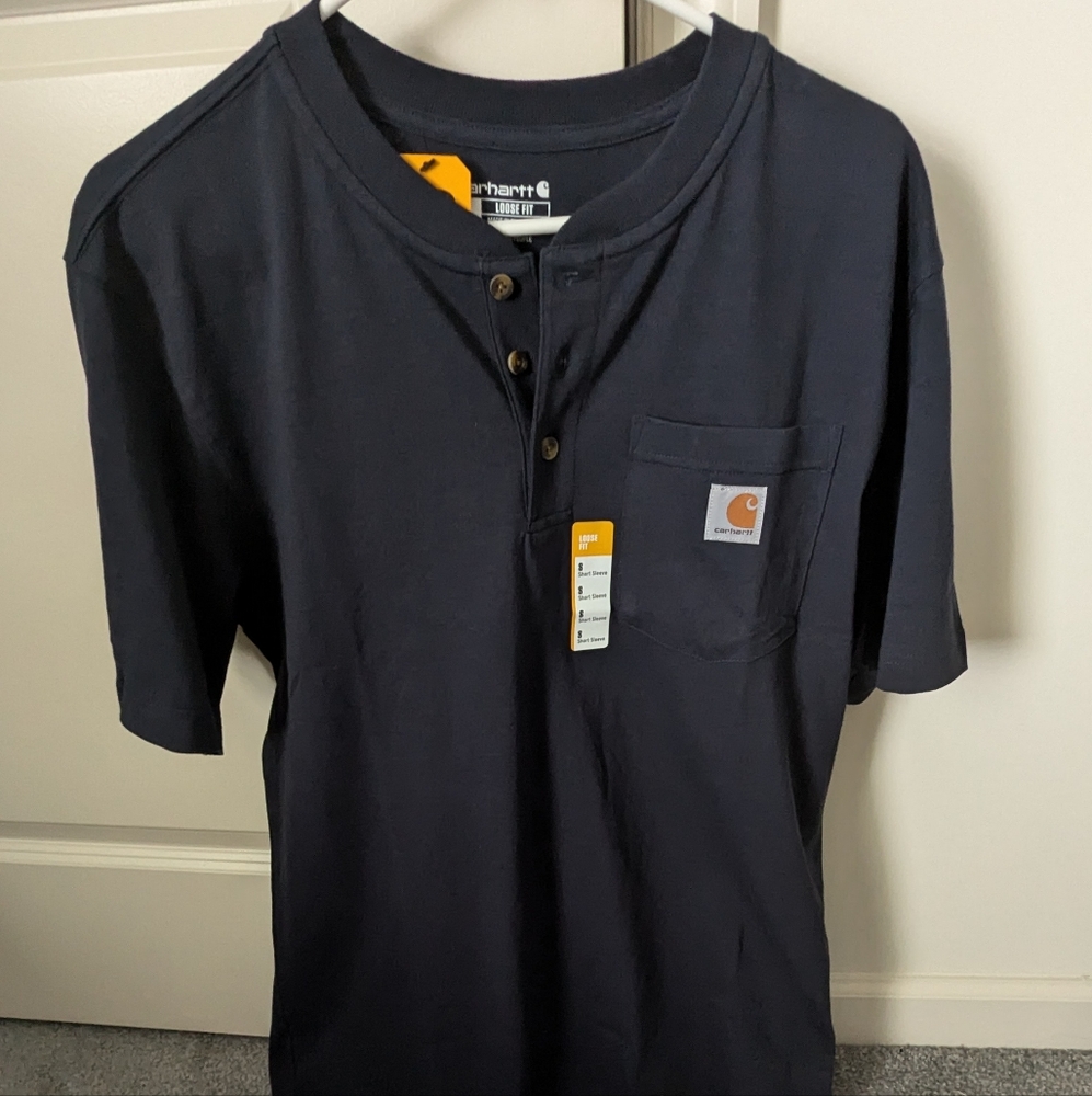 Carhartt Men's Navy Henley Shirt
